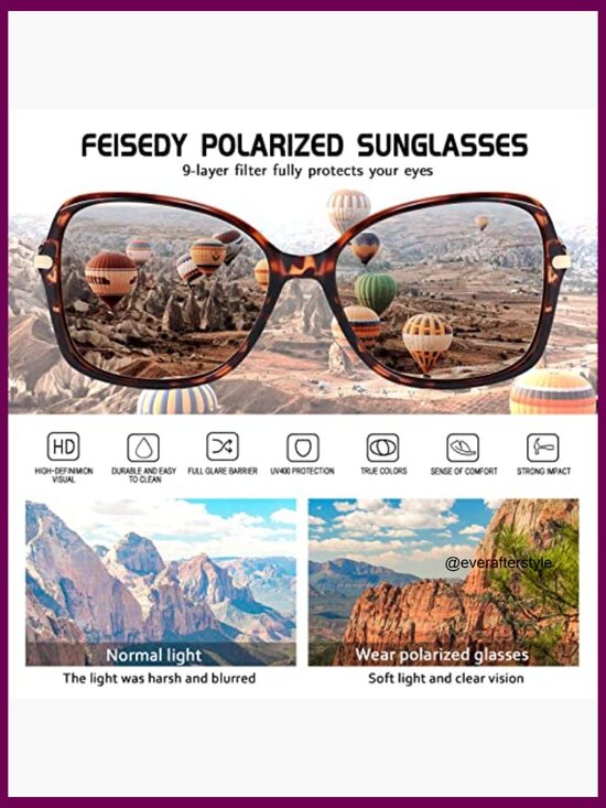 Polarized Square Frame Sunglasses with UV400 Protection main image 4